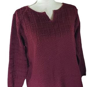 Bobbie Brooks Sweater 3/4 Length Sleeve Red